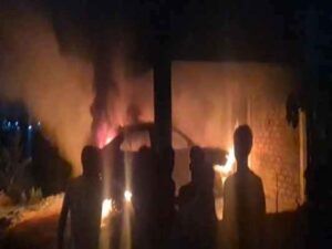 Massive fire breaks