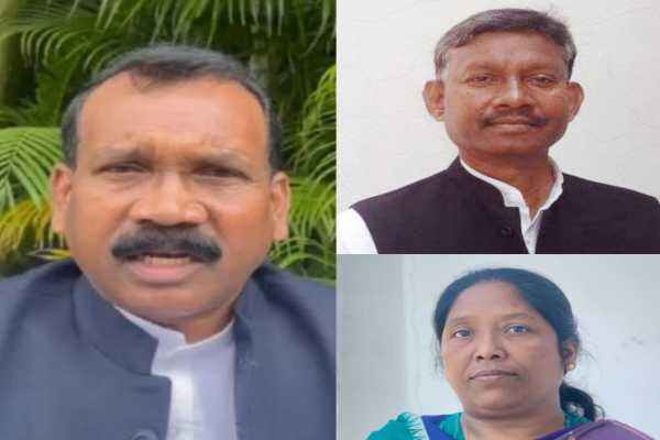 भाजपा के नवनियुक्त पदाधिकारियों को बधाई देते पार्टी कार्यकर्ता