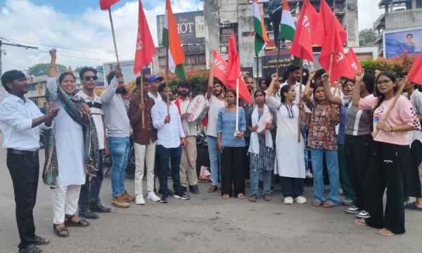 AISA celebrated at Albert Ekka Chowk, saying, "Dharmendra Pradhan's resignation is the result of the struggle of all students and youth."