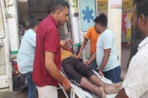 Bike overturns