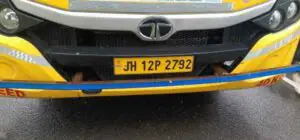 Koderma: School bus running without registration seized, driver did not have license