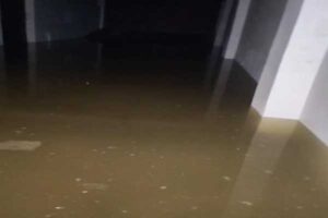 Filthy drain water entered the houses.