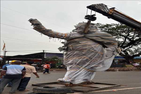 दिशोम गुरु शिबू सोरेन की प्रतिमा अनावरण कार्यक्रम की तैयारियां