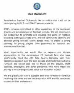 Jamshedpur Football Club's journey ends after 9 years, decides to withdraw from ISL, will no longer play any tournaments