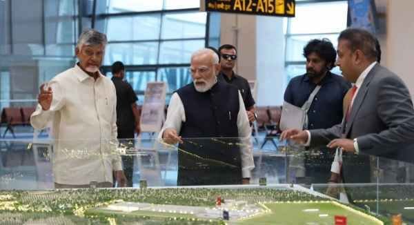 PM Modi inaugurated the Alluri Sitarama Raju International Airport and said, "Today is a very important day for the development of Andhra Pradesh and for the vision of Golden Andhra."


